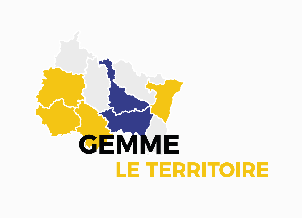 logo gemme le territoire avec une carte de la region Grand Est